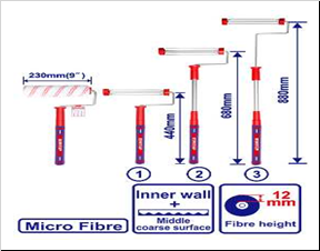 Telescoping cylinder brush-رول دهان متعددة الأستخدام