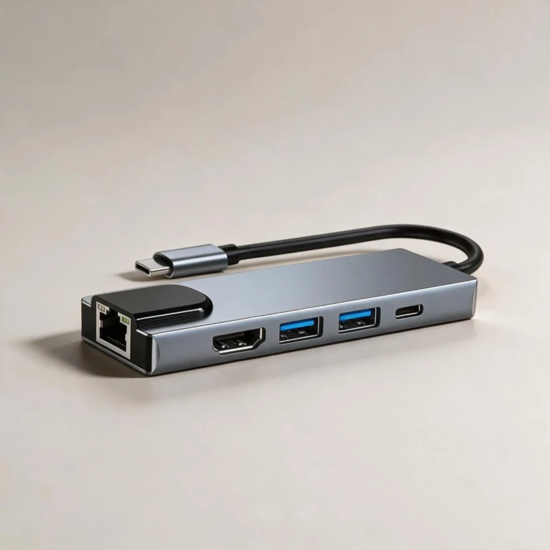 محول Type-C ‏TORIMA YD-44 متعدد المنافذ 5 في 1 بدقة 4K