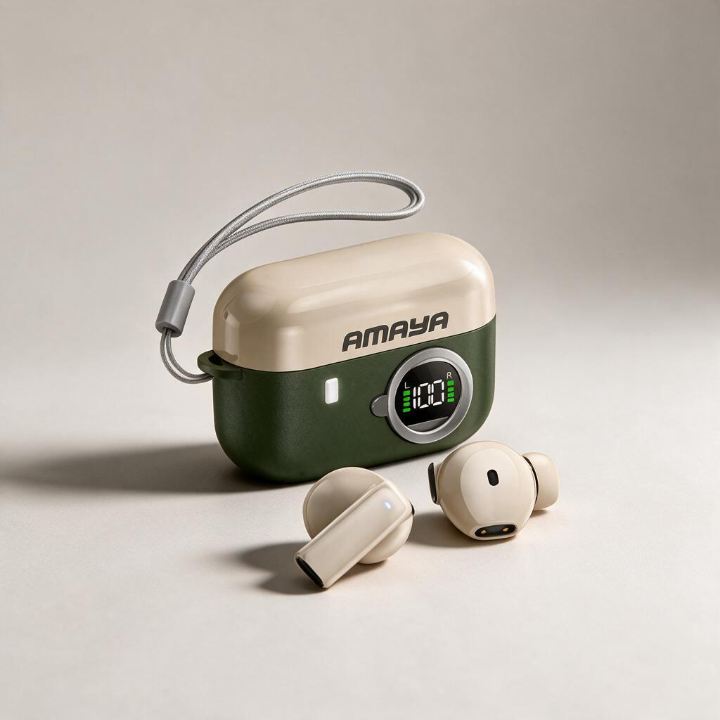 سماعات بلوتوث Amaya ATW-36 AirBuds بشاشة بطارية
